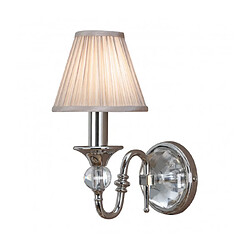 Interiors 1900 Applique Polina, nickel et cristal, abat-jour beige