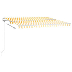 Avis vidaXL Auvent automatique capteur de vent/LED 450x300cm Jaune et blanc