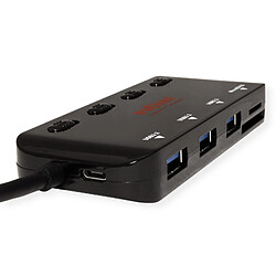 Acheter Fox Pathé Europa ROLINE USB3.2 Gen1 Notebook Hub, Typ C / 3x A mit Schalter + CardReader (14.02.5059)