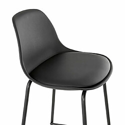 Mes Lot de 2 tabourets de bar H75 cm noir - ADRYA pas cher