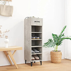 vidaXL Armoire à chaussures Gris béton 30x35x105 cm Bois d'ingénierie 