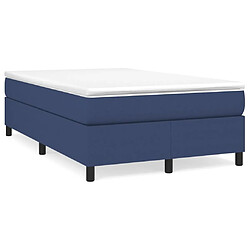 Maison Chic Lit adulte- Lit + matelas,Sommier à lattes de lit avec matelas bleu 120x190 cm tissu -GKD70392