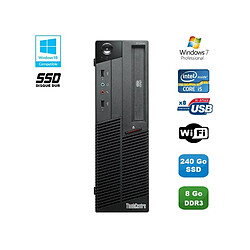 PC Lenovo Thinkcentre M90P 5864 Core i5-650 3.2GHz 8Go 240Go SSD Graveur WIFI W7 - Occasion