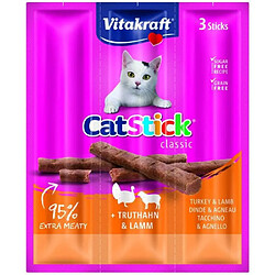 VITAKRAFT Cat Stick mini Friandise pour chat a la Dinde et a lAgneau - Lot de 20x3 