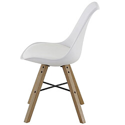 Avis Lot de 2 Chaises Blanches Piétement Chêne KosyForm