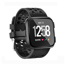 Wewoo Bracelet pour montre connectée Smartwatch Ventilation cercle trou Fitbit Versa Noir 