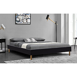 King Of Dreams gregory - Solide et Confortable Sommier Tapissier noir + Pieds en 20 cm pour matelas en 120x190 - 2 x 13 Lattes - Montage Rapide et Facile - revetement PVC facile d'entretien 