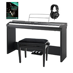 Classic Cantabile SP-150 BK piano de scène noir SET Deluxe y compris meuble, banquette et casque