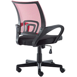 Decoshop26 Fauteuil de bureau sur roulettes hauteur réglable en maille de filet de nylon rouge 10_0002498