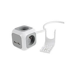 Expert Line EXPERTLINE Bloc multiprise cube blanc 4 prises 16 A 3x1mm² + 2 prises USB