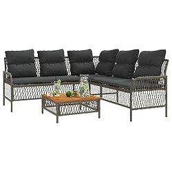 Avis vidaXL Salon de jardin 2 pcs avec coussins Gris Résine tressée