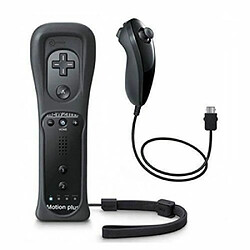 2in1 Manette avec Motion Plus et Nunchuk avec Etui pour Nintendo Wii NOIR