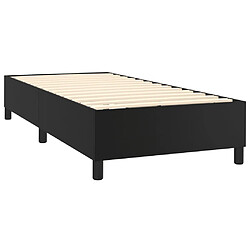 Avis vidaXL Sommier à lattes de lit avec matelas Noir 80x200cm Similicuir