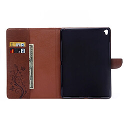 Acheter Wewoo Smart Cover marron pour iPad Pro 9.7inch fleurs pressées motif de papillon flip horizontal PU étui en cuir avec boucle magnétique et titulaire fentes cartes porte-monnaie