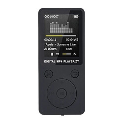 Wewoo Lecteur MP3 2019 Mode Portable MP4 Son sans perte de musique Enregistreur FM baladeur mini Prise en charge la musique, radio, enregistrement, 3 pas mémoire (Noir)