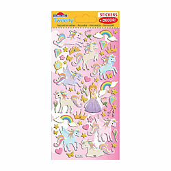 Youdoit Scène à décorer pour enfants - Princesse & Licornes - Stickers Puffies