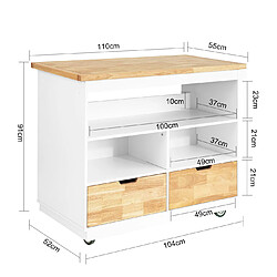 Avis SoBuy FKW107-WN Desserte Roulante Chariot de cuisine Meuble de Rangement à Roulettes Chariot de Service