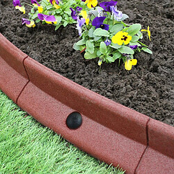 Monstershop Bordures de Pelouse Flexibles 1.2m Terracotta x 10 Lot de 10 x 1.2m Bordures Terracotta - Caoutchouc -Parfaites Pour Pelouse Flexible Jardin Gazon Rebord de Chemin Potager Lit de Fleurs Bordure Surélevée [Fixations INCLUSES]