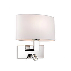 Luminaire Center Applique avec liseuse Webster Chrome,crème 1 ampoule 30cm