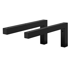 ML-Design Set 2x Consoles Murales en Forme de L, 350x150x30 mm, Noir, Acier, Design Flottant Équerre, Supports d'Étagère en Angle pour Lavabo/Table pour Salle de Bain/Salon, Matériel de Montage Inclus