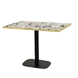 Restootab Table 120x70cm - modèle Round terrazzo cepp chants laiton