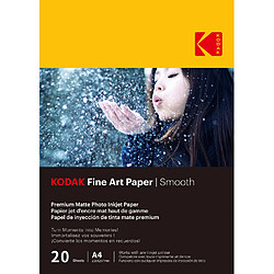 KODAK 9891092 - 20 feuilles de papier photo 230g/m², mat, Format A4 (21x29,7cm), Impression Jet d'encre effet lisse - Blanc