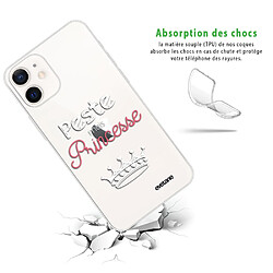 Avis Coque iPhone 12 mini souple transparente Peste mais Princesse blanc Motif Ecriture Tendance Evetane