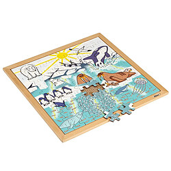 Educo Puzzle en Bois - Nature et climat Puzzle Réchauffement climatique - jeu Montessori 