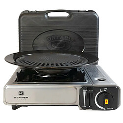 Acheter Barbecue Grill 2 en 1 Réchaud gaz piézo 1900 W KEMPER + Plaque grill + 4 cartouches gaz 227 gr Butane Camping