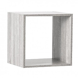 Pegane Etagère murale en panneaux de particules coloris gris - Longueur 34,4 x Profondeur 32 x Hauteur 34,4 cm 