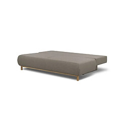 Banquette convertible 3 places MIKA - Tissu beige - Coffre de rangement - L 192 x H 84 x P 93 cm pas cher