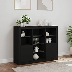 Acheter Maison Chic Lot de 3 Commode Buffet - Meuble de rangements avec lumières LED noir bois d'ingénierie -GKD46314