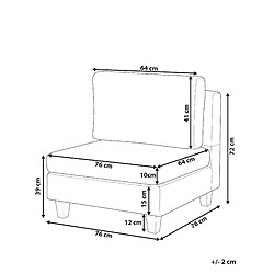 Avis Beliani Module 1 place en tissu beige clair UNSTAD