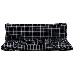 Acheter Maison Chic Lot de 2 Coussins Confort,Coussins de palette motif à carreaux noir tissu Oxford -GKD36576