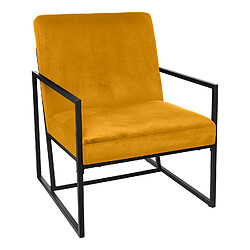 Atmosphera, Createur D'Interieur Fauteuil contemporain en velours - Ocre