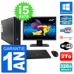 PC HP 600 G1 SFF Ecran 22" Intel i5-4570 RAM 32Go Disque Dur 2To Windows 10 Wifi · Occasion 