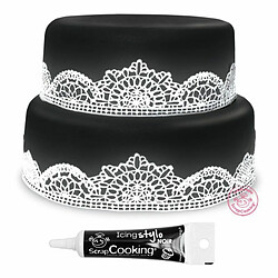 Scrapcooking Pâte à sucre en rouleau noir Ø 36 cm + Stylo de glaçage noir