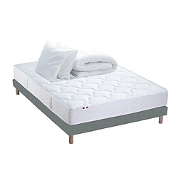 Idliterie Pack ASTRE Ensemble Matelas Ressorts + Sommier + Couette + Oreillers - Made in France Pack ASTRE Ensemble Matelas Ressorts + Sommier + Couette + Oreillers - Made in France Dimensions - 140 x 190 cm