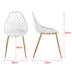 Set de 2 Chaises Warschau Plastique Blanc Effet Hêtre [en.casa]