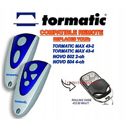 GUPBOO Télécommande Universelle de Rechange pour TORMATIC MAX 43-2, MAX 43-4, NOVO 502 2-CH, NON