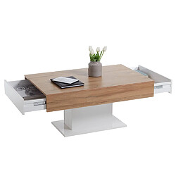 Acheter FMD Table basse chêne antique et blanc