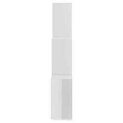 Maison Chic Étagère cube murale,Etagère de rangement flottante Blanc brillant 78x15x93 cm Aggloméré -MN77696 pas cher