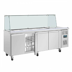 Acheter Comptoir à Salade GN avec Pare-Haleine Carré Série U - 4 Portes - Polar