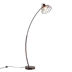 Lampadaire Portsmouth avec abat-jour grillagé E27 hauteur 160 cm rouille [lux.pro]