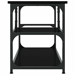 Maison Chic Meuble TV scandinave - Banc TV pour salon noir 103x38x46,5 cm bois d'ingénierie et acier -MN35468 pas cher