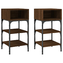 vidaXL Tables de chevet 2 pcs chêne marron 35x34,5x70 cm