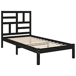 Avis vidaXL Cadre de lit sans matelas noir bois massif 75x190 cm