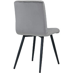 Avis Decoshop26 Lot de 2 chaises de salle à manger design vintage en tissu velours gris CDS09085