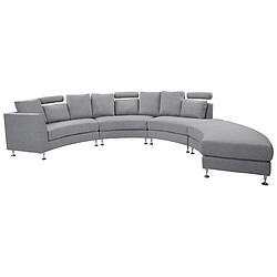 Beliani Canapé circulaire modulable en tissu gris clair 8 places ROTUNDE 