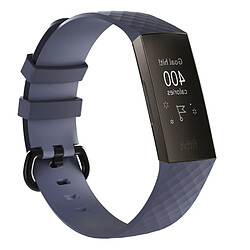 Wewoo Bracelet en silicone à motif de diamants pour Fitbit Charge 3 (Gris) 